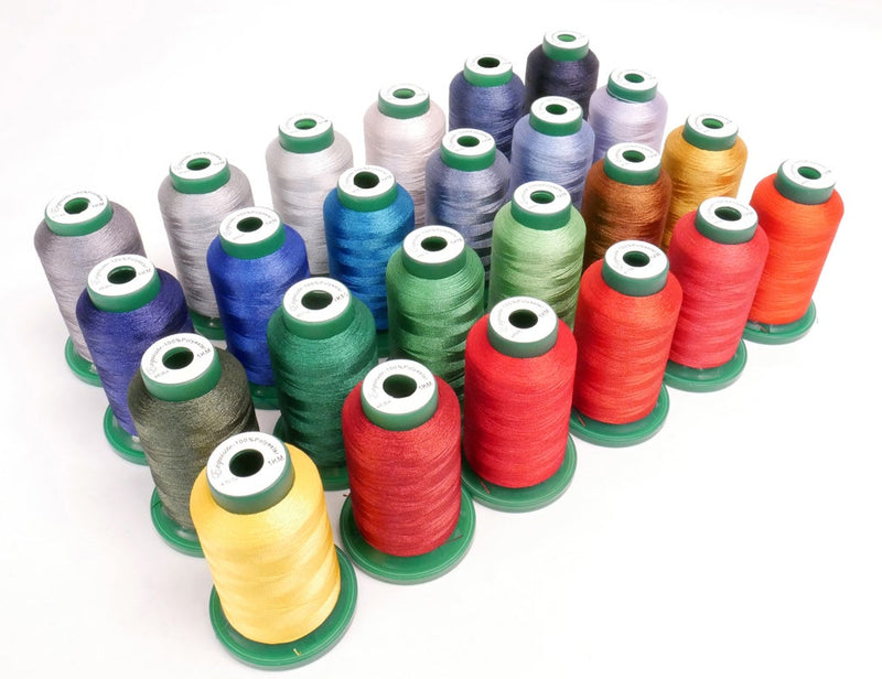20 Colors of Polyester Embroidery Thread Set - Fresh Colors