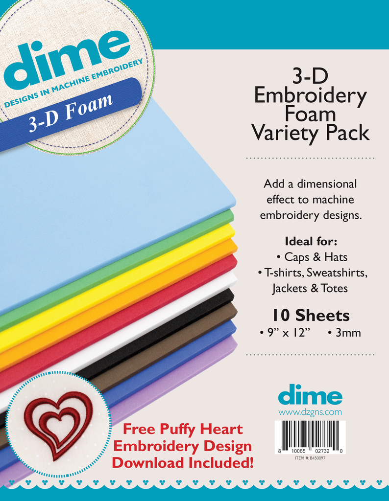 3-D Embroidery Foam Variety Pack