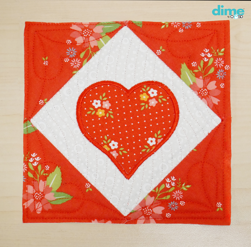 Block with Applique Heart