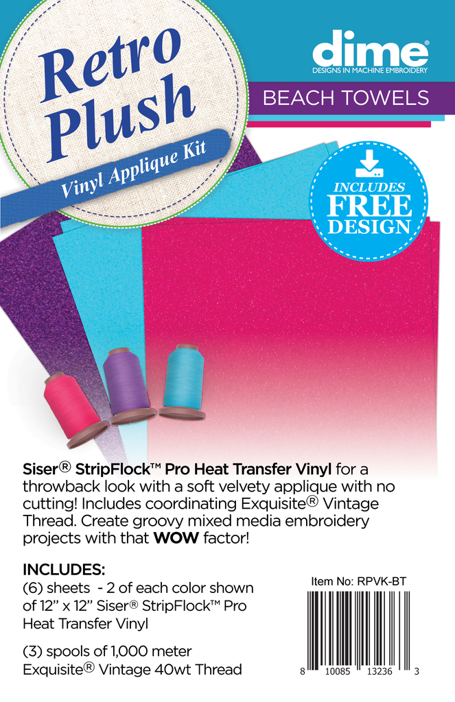 Retro Plush Vinyl Applique Kit - Multiple Colors Options Available