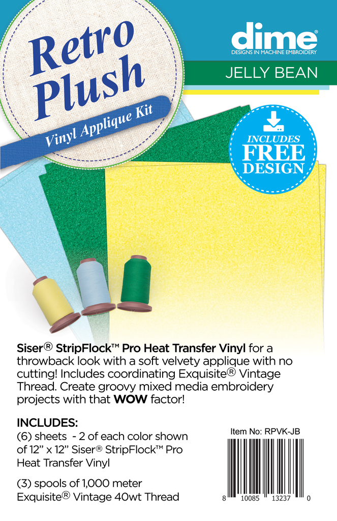 Retro Plush Vinyl Applique Kit - Multiple Colors Options Available
