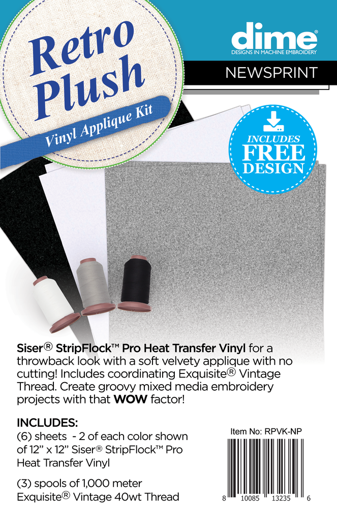 Retro Plush Vinyl Applique Kit - Multiple Colors Options Available