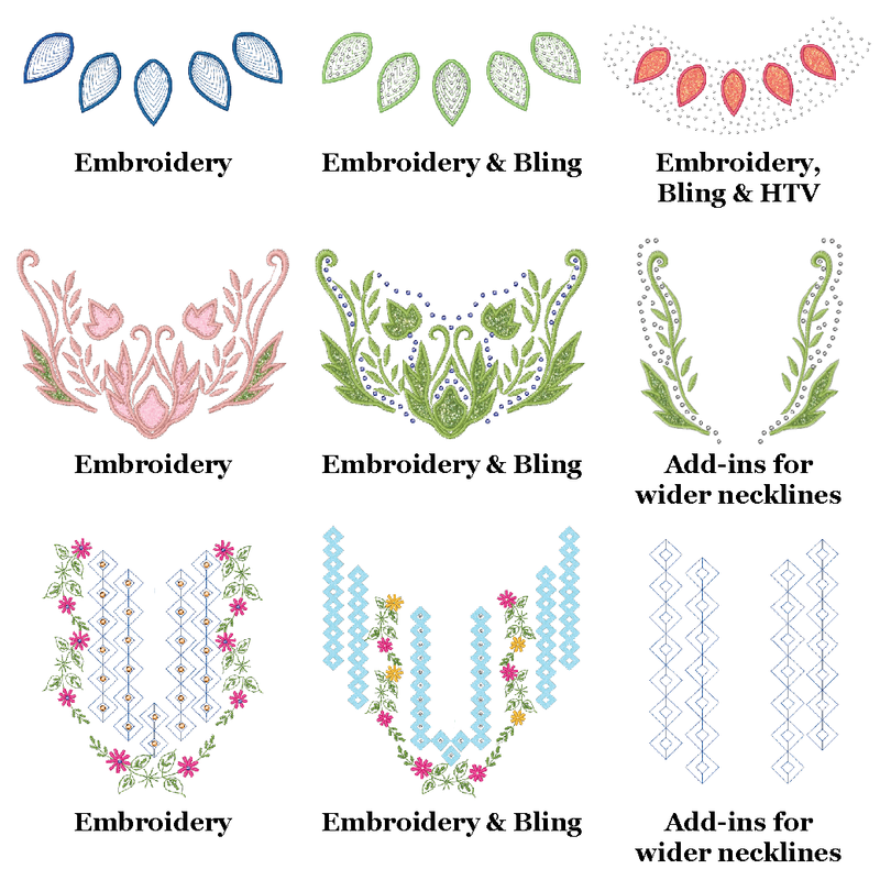 Boutique Necklines - Embroidery, Bling, & HTV