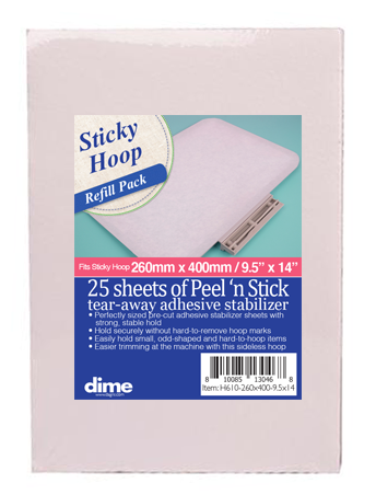 Sticky Hoop™ Pre-Cut Stabilizer - Peel 'N Stick