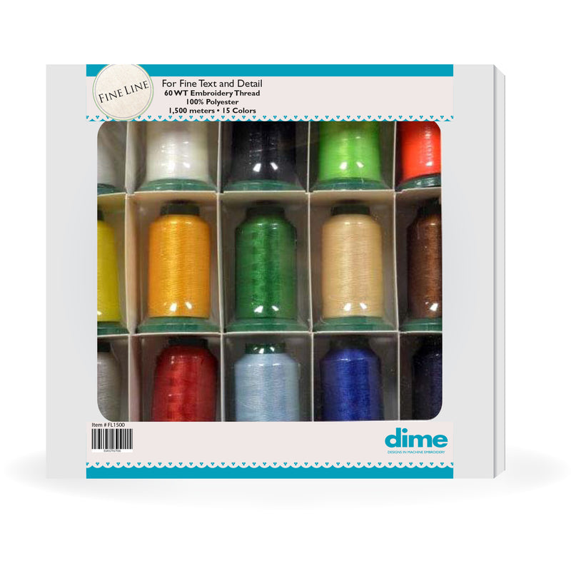 Fine Line 15 Spool Thread Kit + 65/9 Sharp Needles