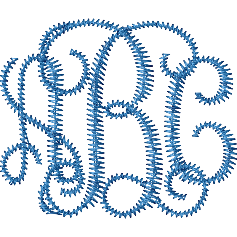 Floss Stitch Elegant Vine Applique Alphabet