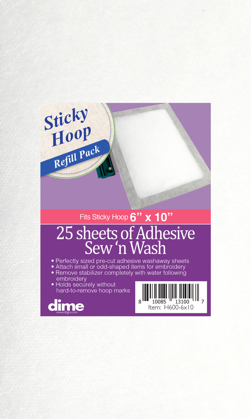Sticky Hoop™ Pre-Cut Stabilizer - Adhesive Sew N Wash