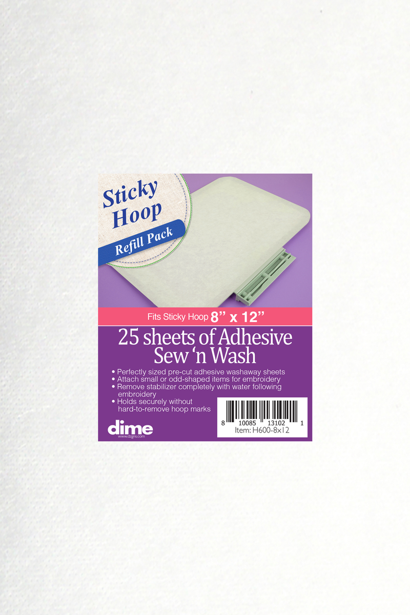 Sticky Hoop™ Pre-Cut Stabilizer - Adhesive Sew N Wash